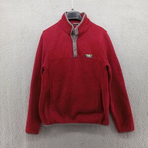 LL Bean Sweater Mens Small Red 1/4 Snap Slightly Fitted Better Sweater‎ Fleece
